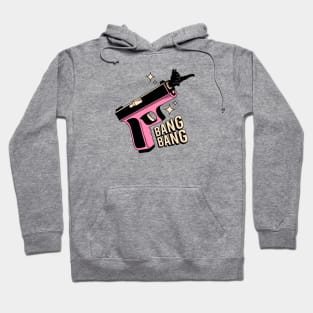 Bang Bang Black Cat in pink Hoodie